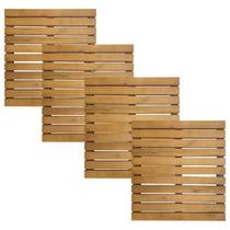 4 Deck Madeira Modular Eucalipto 50x50 Pintado Stain Imbuia