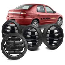 4 Difusor De Ar Central Lateral Preto Nat Prisma 2007 A 2012 Kit1868
