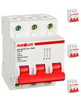 4 Disjuntor 3 Polos 25 Amperes Curva C 4Ka Ourolux