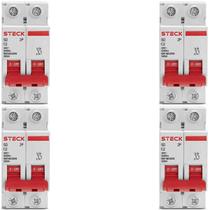 4 Disjuntor Bipolar 6 amperes Curva C 3ka Steck SDD62C06