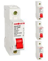 4 Disjuntor Monopolar 25 Amperes Curva C Ourolux