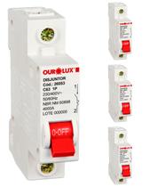 4 Disjuntor Monopolar 63 Amperes Curva C Ourolux