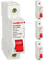4 Disjuntor Unipolar 6 Amperes Curva C Ourolux