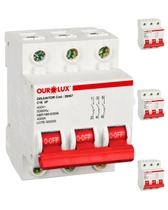 4 Disjuntores Tripolar 16 Amperes Curva C 4Ka Ourolux