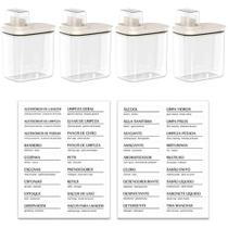 4 Dispensers para Sabão Líquido Amaciante 1,5L Flow e Etique 4 Dispensers para Sabão Líquido Amaciante 1,5L Flow e Etique