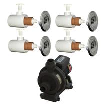 4 Dispositivo de Hidromassagem Inox + Bomba Sodramar Piscina