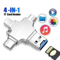 4 Em 1 TF Card Reader Adaptador de Cartão Micro USB 3.0 Micro TF para USB Card Reader OTG Adaptador