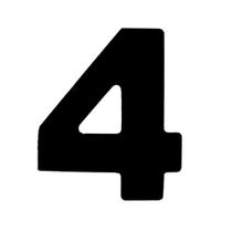 4 Em Acm Preto 125mm - 600-4 - Numeral 4 Em Acm Preto 125mm - 600-4 - Numeral