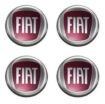 4 Emblema Adesivo Calota Fiat Argo Resinado Vermelho 48Mm