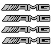 4 Emblema Logo Adesivo Volante Painel Console Mercedes Amg