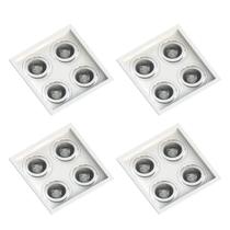 4 Embutido Recuado P/ 4 Lâmpadas PAR30 Branco Save Energy