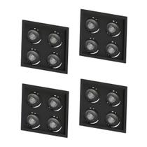 4 Embutido Recuado P/ 4 Lâmpadas PAR30 Preto Save Energy