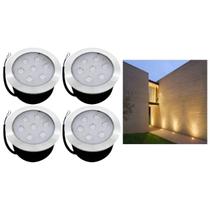 4 Embutido Solo 7w Balizador Led Blindado Ip67 Inox Spot Chão Piso