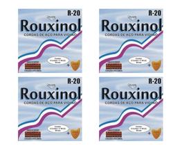 4 Encordoamentos para Violão Rouxinol R20 Aço 011