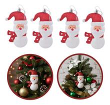4 Enfeites Árvores Natal Wincy Natal Enfeite Papai Noel 4x11 Branco/ Vermelho 4 Enfeites Árvores Natal Wincy Natal Enfeite Papai Noel 4x11 Branco/ Vermelho