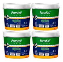4 Epóxi Porcelanato Portokoll Impermeável 1kg Preto Intenso