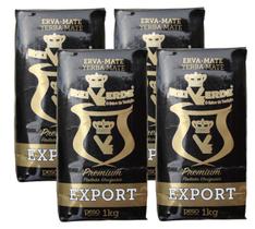4 Erva Mate Chimarrão REI VERDE EXPORT PREMIUM Uruguaia 1KG