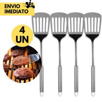 4 Espátula Vazada Inox para Fritura 35 CM Utensílio p/ Cozinha Ovos, Hamburguer Grelhados em Geral 4 Espátula Vazada Inox para Fritura 35 CM Utensílio p/ Cozinha Ovos, Hamburguer Grelhados em Geral