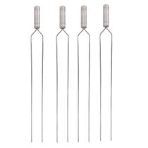4 Espetos Duplo De Inox 80cm Para Churrasqueira, Churrasco