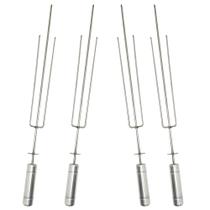 4 Espetos Tridentes Inox para Grill Churrasqueira Giratória - Brasa Grill