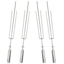 4 Espetos Tridentes Inox para Grill Giratório Churrasqueira - Brasa Grill