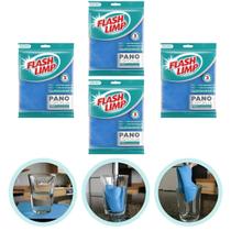 4 Esponja Multiuso Pano Ultra Absorvente 17,5 X 19,5cm