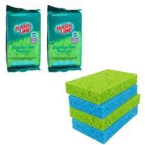 4 esponja pad multiuso biodegradavel flash limp uso geral 4 esponja pad multiuso biodegradavel flash limp uso geral