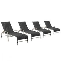 4 Espreguiçadeiras Reclinavel Catar Fendi Corda Nautica Trama Original