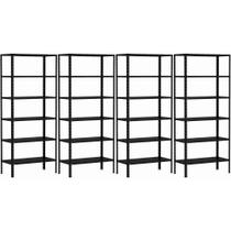 4 Estante De Aço Para Livros Sala Escritório Estoque Almoxarifado 6 Prateleiras 60cm Resistente Multiuso Para Loja Supermercado