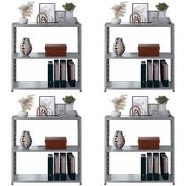 4 Estantes Armário De Aço 70cm Resistente 3 Bandejas Multiuso Para Quarto Sala Loja Livros Estoque Cozinha 4 Estantes Armário De Aço 70cm Resistente 3 Bandejas Multiuso Para Quarto Sala Loja Livros Estoque Cozinha