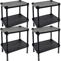 4 Estantes de Plástico Modular Multiuso 2 Prateleiras 1 Torre Preta Montável 26 Kg Qualyplas 4 Estantes de Plástico Modular Multiuso 2 Prateleiras 1 Torre Preta Montável 26 Kg Qualyplas