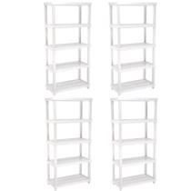 4 Estantes Modular 5 Prateleiras Câmara Fria Até 250kg Multiuso Ordene Branca Plástica 4 Estantes Modular 5 Prateleiras Câmara Fria Até 250kg Multiuso Ordene Branca Plástica