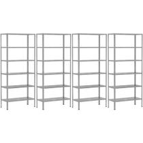 4 Estantes Para Livros Loja Sala Quarto Escritório Almoxarifado Armário De Aço Resistente 6 Bandejas 60cm Galvanizada Organizadora 4 Estantes Para Livros Loja Sala Quarto Escritório Almoxarifado Armário De Aço Resistente 6 Bandejas 60cm Galvanizada Organizadora