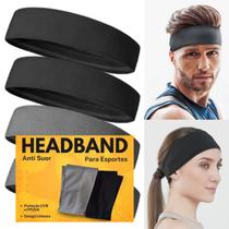 4 Faixas Headband Testeira Anti Suor Corrida Academia Yoga