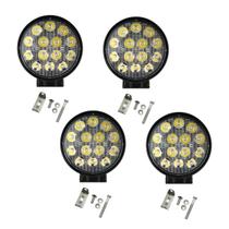 4 FAROL MILHA LED REDONDO 42W automotivo universal OFF ROAD