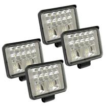 4 Farolete De Milha Led 54w Retangular Off Road Jeep 12v 24v