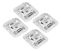 4 Fecho Borboleta Médio Cromado Com Porta Cadeado Para Case