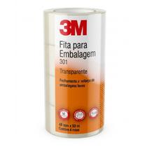 4 Fita Adesiva Larga Para Embalagem Tartan 369 48 mm x 50 m 3M Transparente 4 Fita Adesiva Larga Para Embalagem Tartan 369 48 mm x 50 m 3M Transparente