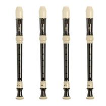 4 Flautas Yamaha Doce Soprano Barroca YRS-32B Série 30 Marrom