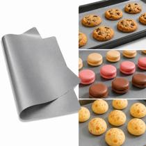 4 Folha Teflon Prata Antiaderente P/ Forno Biscoitos Salgados 60x40 Cm Silver Premium