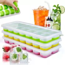 4 Forma De Gelo Com Tampa Multiuso Fundo Silicone Flexível 4 Forma De Gelo Com Tampa Multiuso Fundo Silicone Flexível
