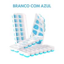 4 Formas de Gelo com Silicone Flexível e Tampa Protetora Retangular 14 Cubos 4 Formas de Gelo com Silicone Flexível e Tampa Protetora Retangular 14 Cubos