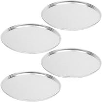 4 Formas De Pizza Redonda Alumínio 35Cm Reforçada Assadeira
