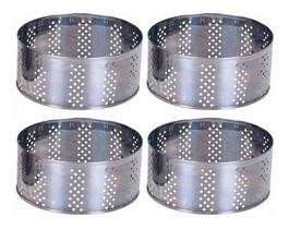 4 Formas Redondas Inox Para Queijo Frescal de 1kg a 1,5kg Zatti