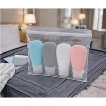 4 Frascos Silicone 90ml Kit Viagem Antivazamento Lovely Vibe 4 Frascos Silicone 90ml Kit Viagem Antivazamento Lovely Vibe