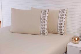 4 Fronhas 100% Algodão 200 Fios barrado richilleu caqui Percal 50x90 4 Fronhas 100% Algodão 200 Fios barrado richilleu caqui Percal 50x90