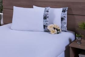 4 Fronhas 100% Algodão 200 Fios Ponto Palito Percal 50x90 cor barrado de jornal 4 Fronhas 100% Algodão 200 Fios Ponto Palito Percal 50x90 cor barrado de jornal