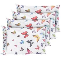 4 Fronhas Avulsas Percal 200 Fios Algodão Ponto Palito Borboletas 4 Fronhas Avulsas Percal 200 Fios Algodão Ponto Palito Borboletas