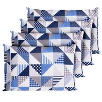 4 Fronhas Avulsas Percal 200 Fios Algodão Ponto Palito Geométrico