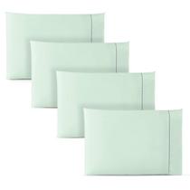 4 Fronhas Avulsas Percal 200 Fios Algodão Ponto Palito Verde